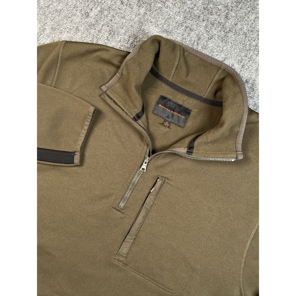 Vintage Banana Republic Half Zip SweaterOlive Green/Brown Performance Stretch‎